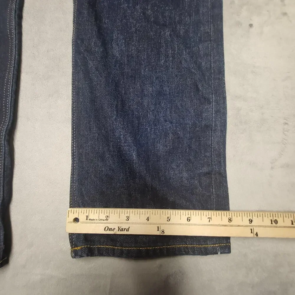 Goodfellow Selvedge Jeans Mens 38x32 Blue Slim Straight Dark Wash 14 Oz